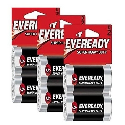 Eveready Super Heavy Duty D 1.5V Batteries - 6 Pieces