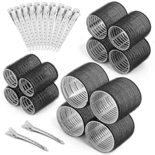 Self-Grip Hair Rollers Set - 24 Pieces with Clips for All Hair Types