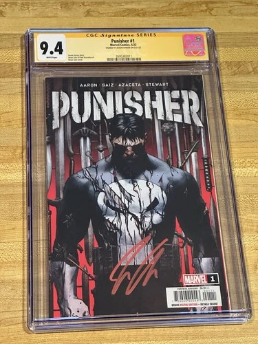 Punisher #1, CGC Graded 9.4 Signed by Jason Aaron Autograph CGC SS
