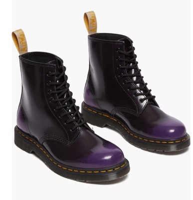 Dr. Martens 1460 Vegan Leather Combat Black Rich Purple Rub Off