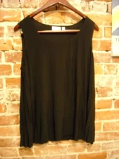 Attitudes by Renee Black Jersey Knit Sleeveless Layering Tank Top L New