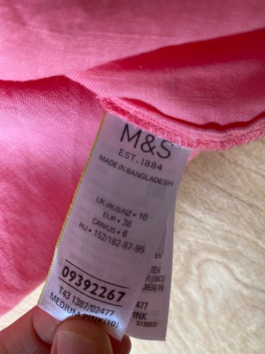M&S size 10 Linen Blouse Marks & Spencer Top Shirt holiday beachwear cottagecore - Picture 4 of 5