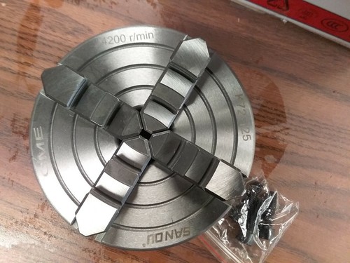 5" 4-BACKEN DREHFUTTER unabhängige Backen m. L00 Halbfertigadapter 0504F0 - Bild 3 von 4