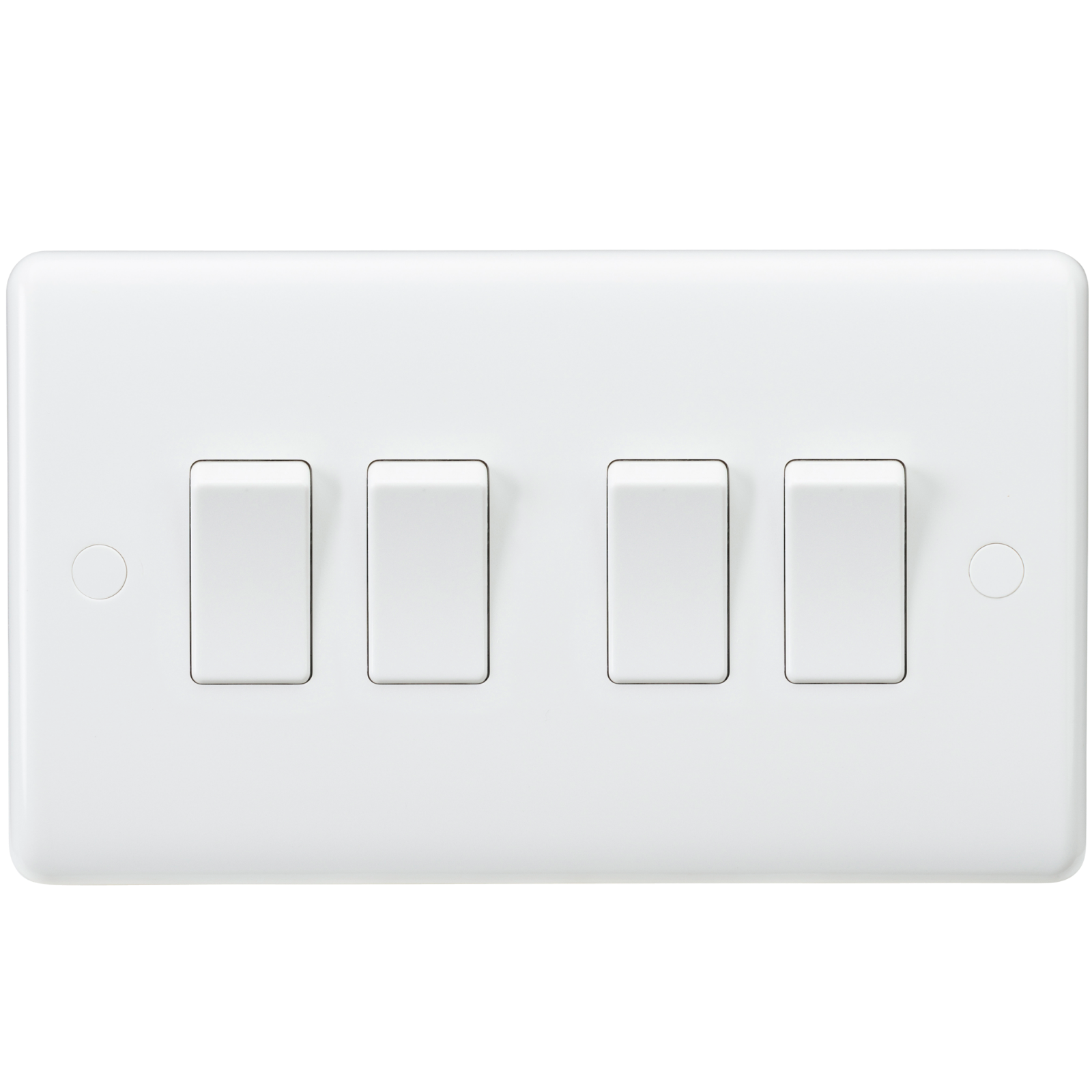 White Curved Edge Wiring Accessories 10A 4G 2-Way Switch
