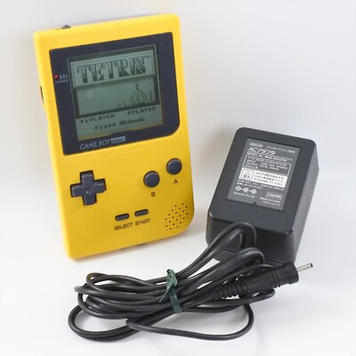 Gameboy Pocket YELLOW Console MGB-001 + AC adapter Nintendo
