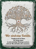 Blechschild Spruch Wir Sind Familie Alles Zusammen 30X40 Cm Schild Tin Sign