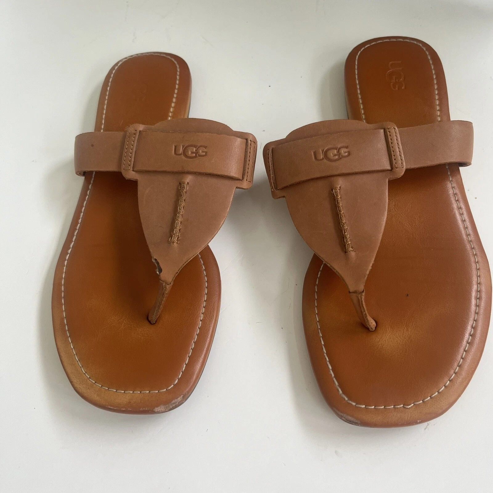 Sandali UGG Gaila donna taglia 9 5 pelle marrone infradito infradito SN 1119756