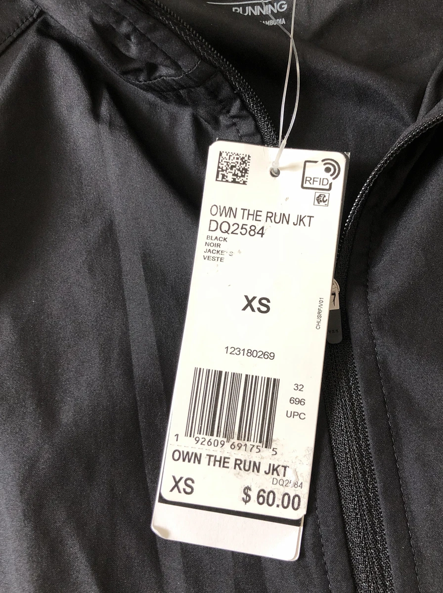 adidas Women s Own The Run Jacket DQ2584 Black Size XS