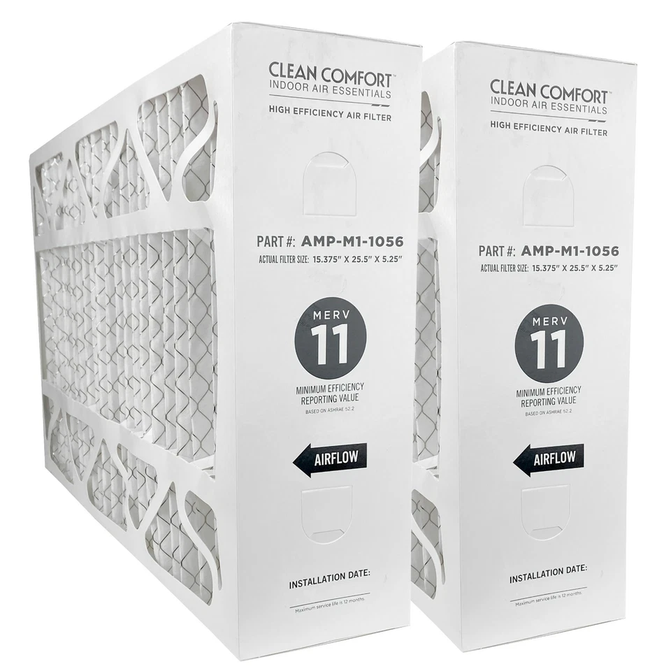 Clean Comfort AMP-M1-1056 (2-Pack) - 16" x 25" x 5" Media Air Filter, MERV 11
