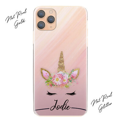 Personalisierte Handyhülle Initiale für iPhone 14/13/12 Einhorn Marmor Hartschale