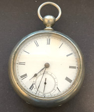 Antique 1878 Waltham Broadway 1857 Pocket Watch Ticks Running Silver Case 18s 7j