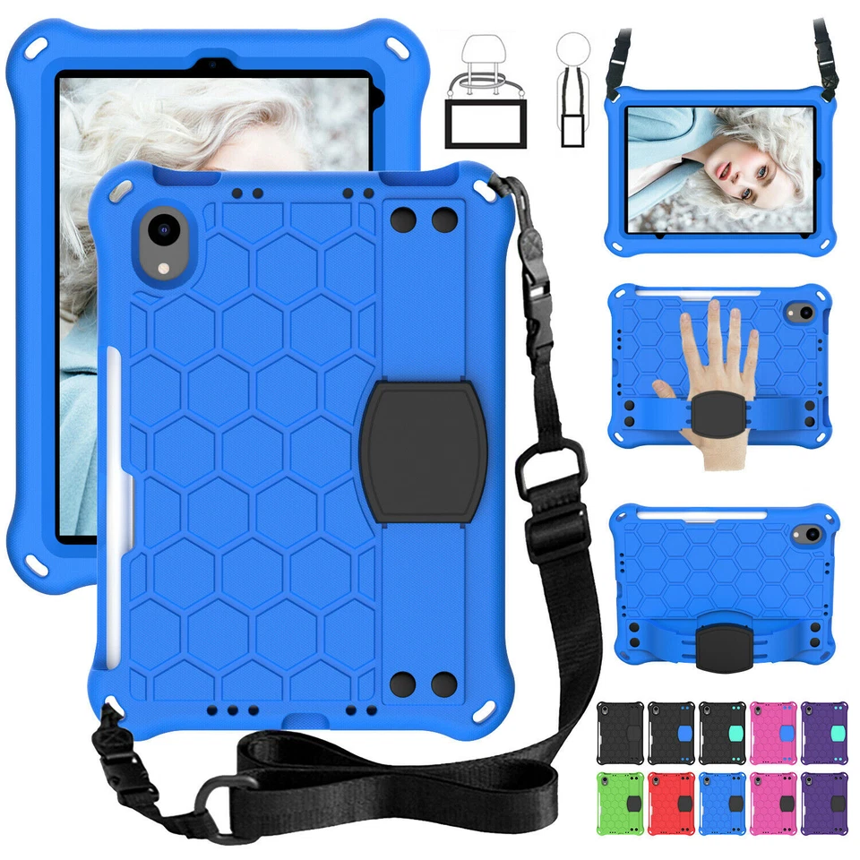 Strap Cover Shockproof Rubber Case for iPad 9th 8 7 5 6th Mini 2021 Air 4 Pro 11 - Image 2 of 4