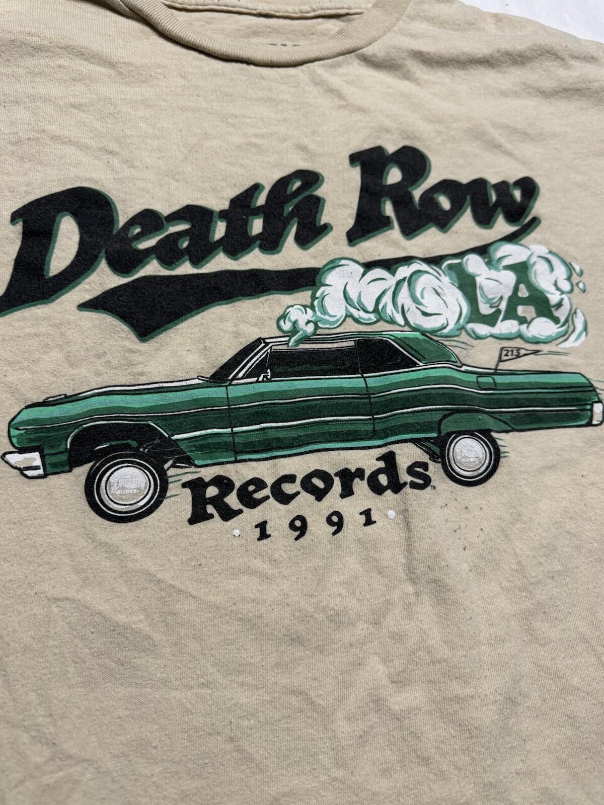 FILA T shirt Death Row Records uomo XL marrone hip hop rap maglietta manica corta girocollo