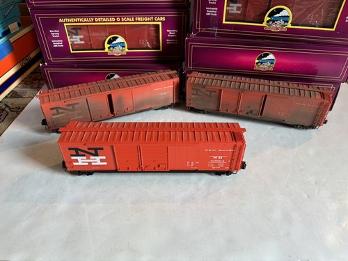 MTH O Train Premier 20-90750 New Haven RR 50’ PS-1 Double Door Box Car 6-Car Set - Picture 9 of 17