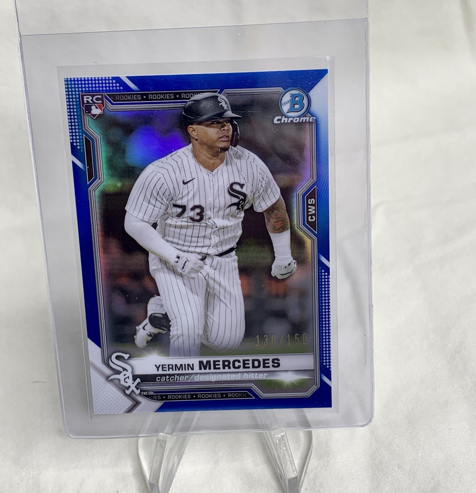 2021 Bowman Chrome Yermin Mercedes Blue Refractor RC 36/150 White Sox #88 Rookie