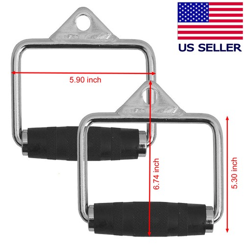 Home Gym Cable Attachment Handle Machine Strength Exercise Chrome Press Down LAT - Picture 36 of 61