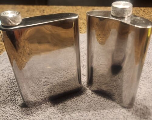 (2) Russian Navy Stainless Steel Military Flask KGB CCCP Hammer & Sickle 8oz - Picture 2 of 14