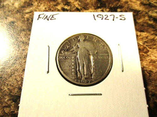 1927-S STANDING LIBERTY SILVER QUARTER FINE   BB5