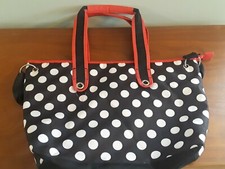 Disney Red Black White Polka Dot Diaper Bag with Adjustable Strap Key Ring