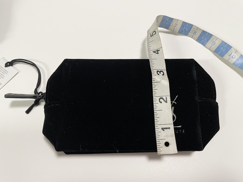 Bolsa de viaje de terciopelo negro Yves Saint Laurent YSL maquillaje belleza cosméticos - Imagen 6 de 6