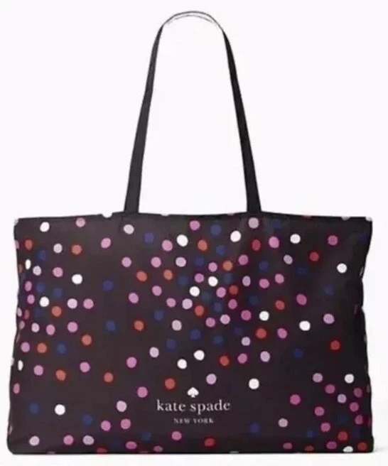 Bolso Shopper Kate Spade Confetti Tela Negra Lunares Foto 2 de 4