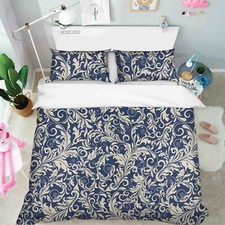 3D Pattern Leaf Figure Blue Quilt Cover Set Duvet Cover Bedding Pillowcases 687