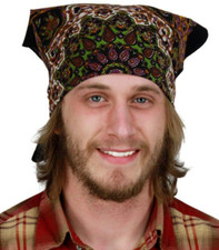 Sunshine Joy India Star 7 Bandana Gold, Green Violet 22"x22" FREE SHIPPING