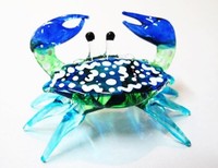 Handcrafted Miniature Hand Blown Glass Small Blue Crab Figurine Collection, New, on sale Handcrafted Miniature Hand Blown Glass Small Blue Crab Figurine Collection, New, on sale