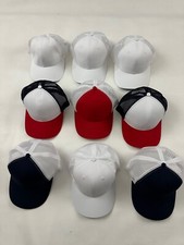 Vintage Lot of 9 Mixed Multicolor Snapback Baseball Cap Hats One Size USA Made
