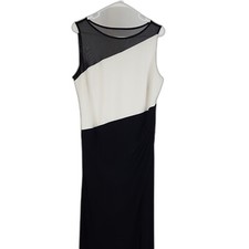 Lauren Ralph Lauren Long Sheath Dress Black & White Womens Size 14