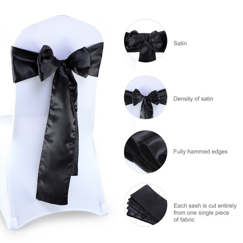 150 Satin Chair Sash Bows Band Wedding Party Banquet decoration - FREE SHIPPING - Picture 26 of 44