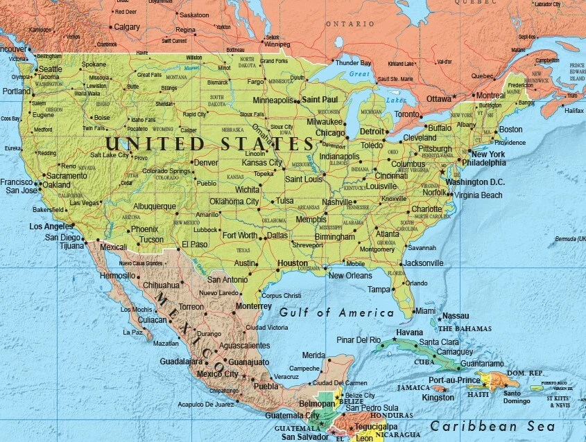 Póster Mural Mapa Mundial RMC 32" x 50" Serie Signature con actualización del Golfo de América Foto 2 de 4