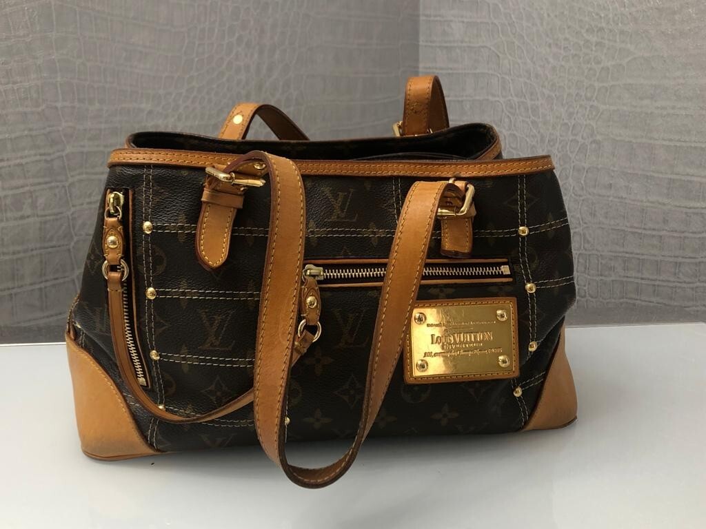 Louis Vuitton Riveting Shoulder Bag Brown Canvas for sale online