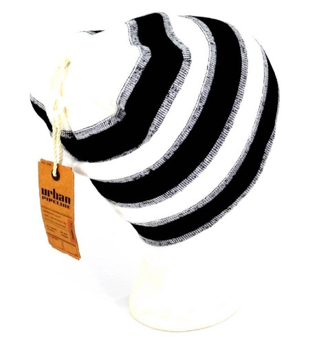 Invierno Urban Pipeline Hombres Mujeres Gorro Blanco Negro Rayas Ferroviarias Cálido 2689 - Imagen 3 de 4