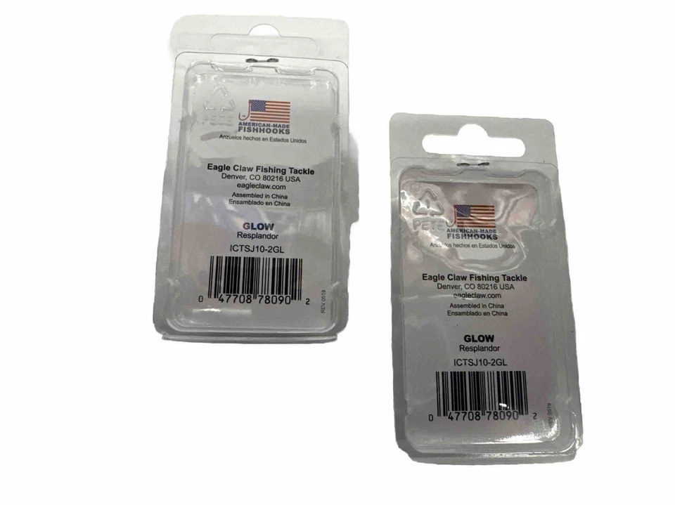 Plantilla ártica de tungsteno afilada Eagle Claw Lazer talla 10 brilla en la oscuridad, lote de 2 Foto 3 de 3