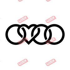 Heart for audi JDM Decal Sticker Vinyl Car Emblem Window Laptop Bumper Logo