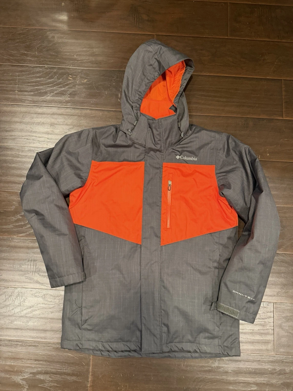 Columbia Men's Size M Interchange Jacket Omni Tech Waterproof Hooded Ski Snow