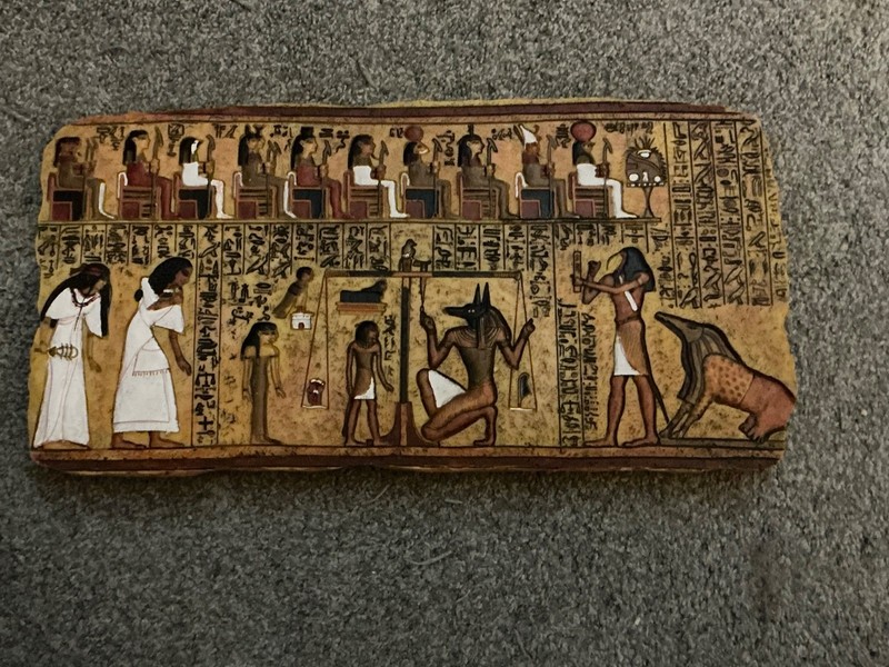 Ancient Egypt God Anubis The Scales of Judgment Wall Plaque Resin Collectible