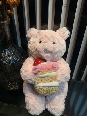 Jellycat Amuseable Fluffy Leola Bear Strawberry Cake 9in Plush Doll Gift Toy