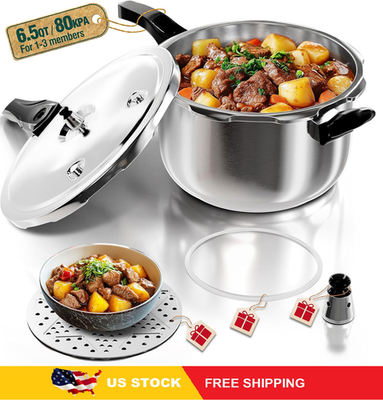 #ad WantJoin Pressure Cooker Stainless Steel 6.5 Qt Commercial Stove Top Pressure $76.96