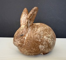 McCarty's Mississippi Pottery Ears Up Bunny Rabbit Figurine Nutmeg Glaze 4 x 4.5