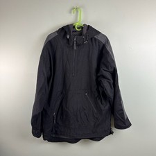 Vintage GAP Half Zip Techwear Anorak Jacket Fleece Lined Black Grey Mens Large