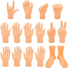 16 Pcs Tiny Finger Hands Mini Rubber Finger Puppets Realistic Little Hand Fin...