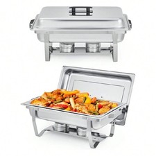 Rectangular Chafing Dish Set 8 Qt Stainless Steel 2 or 4 Pack