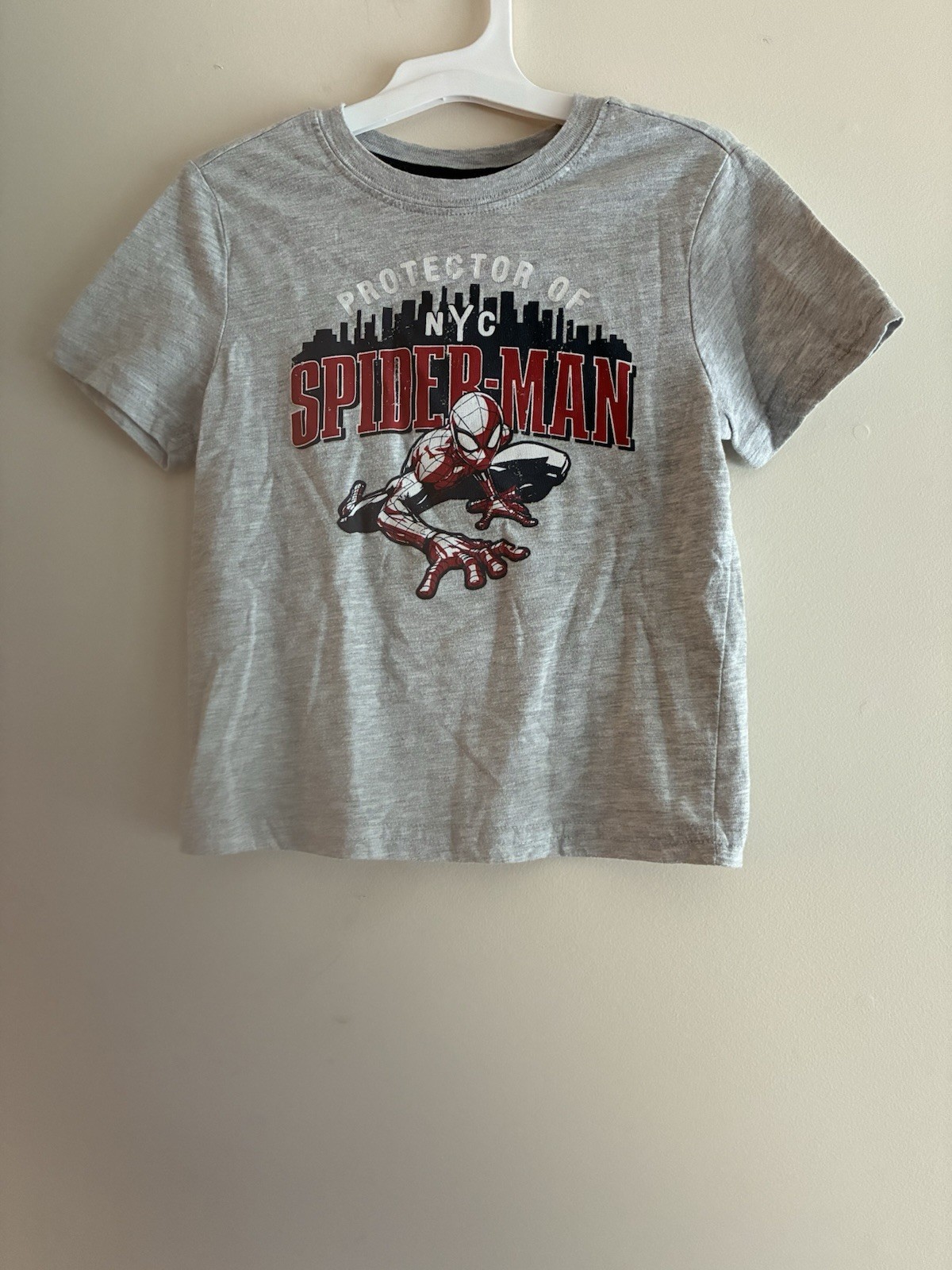 Marvel Spider-Man Kids Boys Superhero Cotton Crewneck Short Sleeve Shirt Gray 5
