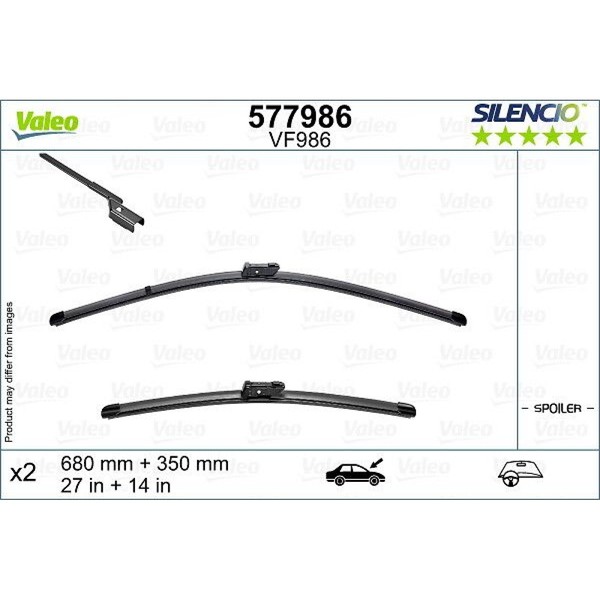 Valeo 577986 Wischblatt FüR Renault Mitsubishi Captur Asx Hf Vsx Vse-image