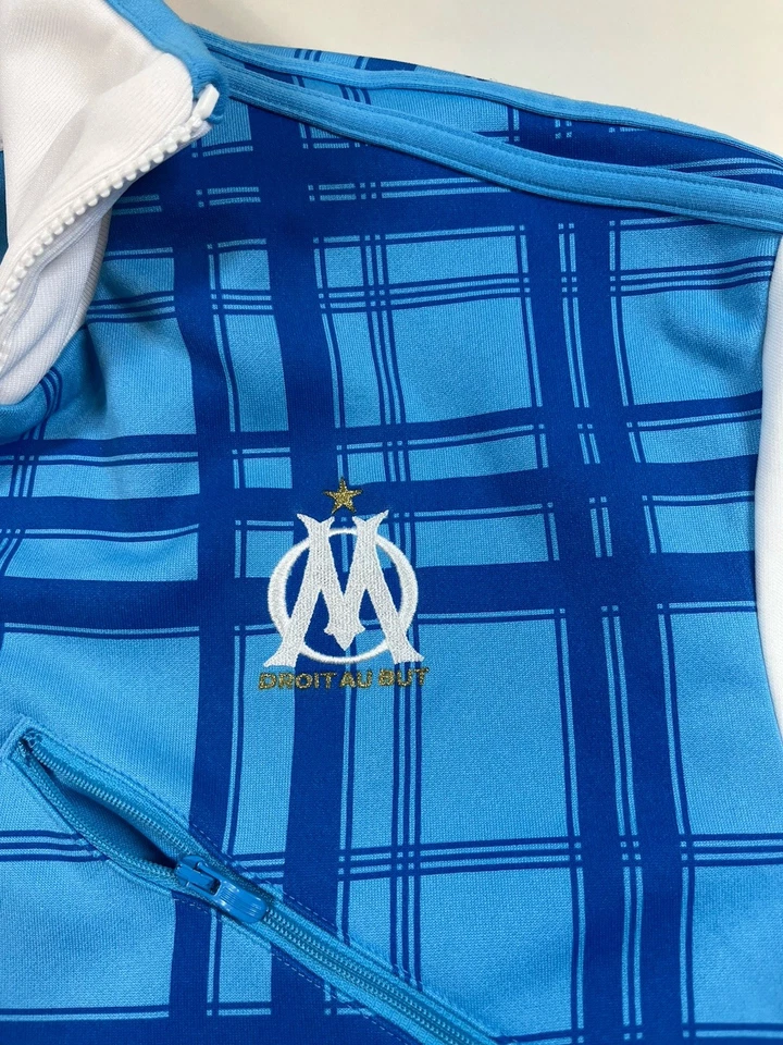 Blue White adidas Droit AU But Olympique Marseille Soccer Jacket Men's Size XL - Image 4 of 4