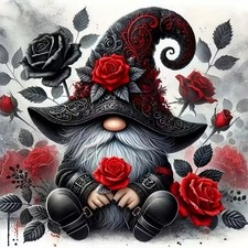 5D Diamond Painting Kits for Adults, Rose Gnome Diamond Art for Beginners, DIY F