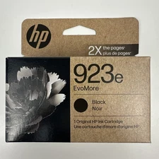 Authentic HP 923e EvoMore Ink Cartridge - Black Brand New Expires 02-2027