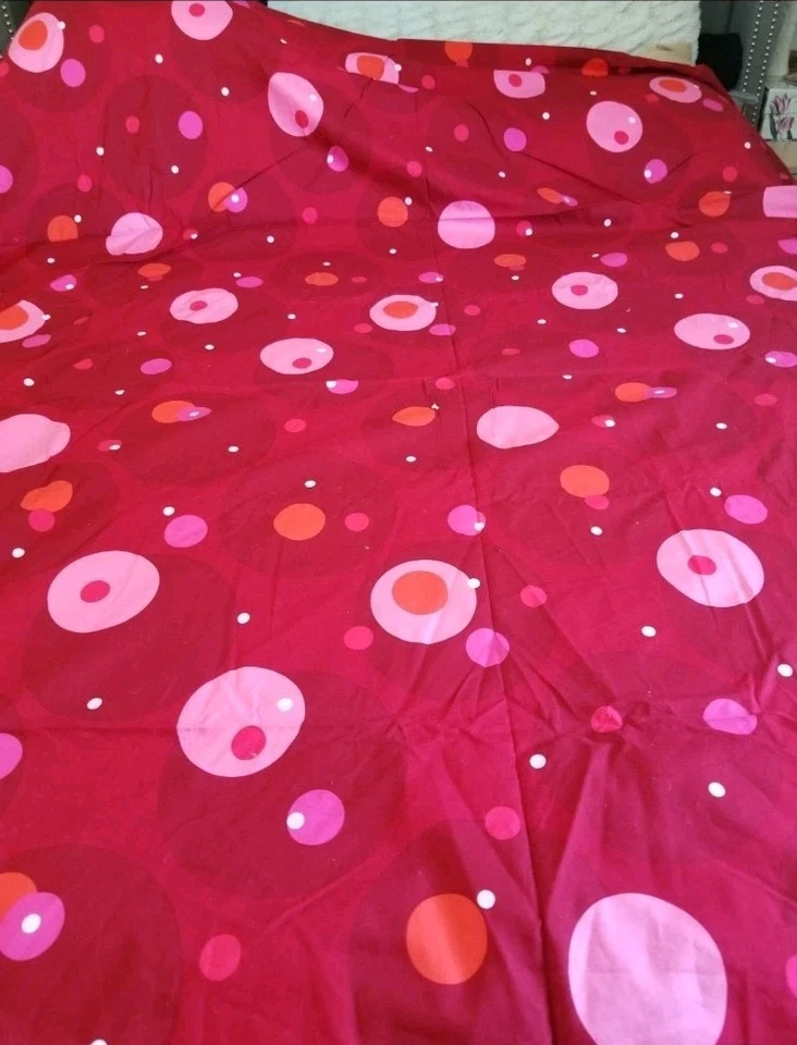 IKEA Brunskara Red Pink Circles Maria Vinka Geometric Vtg Duvet Queen - Image 4 of 4